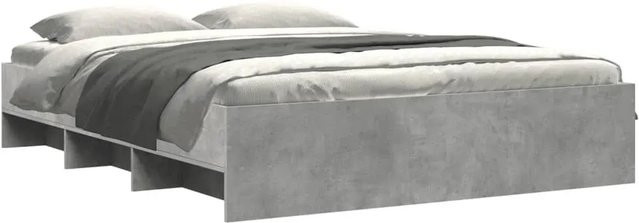 vidaXL Bettgestell aus Holzwerkstoff in Betongrau mit Seitenfächern, Höhe: 153 cm, Breite: 140–160 cm, Tiefe: 200 cm - Bild 1