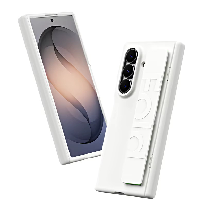 Stoßfeste Silikon-Handgelenkschlaufe Hülle und Displayschutzfolie für Samsung Galaxy Z Fold 8 Ultra, 8, 7, 6, 5 5G in Schwarz oder Weiß - Bild 2