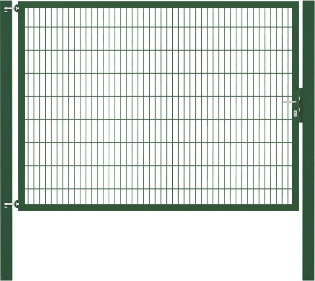 Einzeltor Flexo Plus in Grün mit Pfosten aus Stahl, Breite: 250 cm, Höhe: 180 cm, Pfosten: 100 x 100 cm - Bild 1
