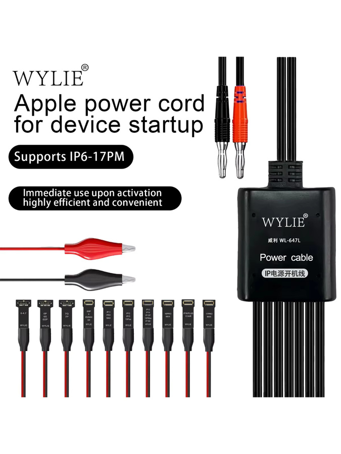 WYLIE WL-647L Boot-Stromkabel für iPhone 6 bis 17 Pro Max, Telefonreparatur-Testkabel mit Originalanschluss - Bild 6