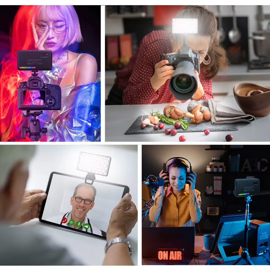 LUXCEO V10 PRO LED-Videoleuchte RGB Kamera-Leuchte in Schwarz mit CRI95+ und Dimmfunktion für Selfie, Live und Vlog - Bild 3