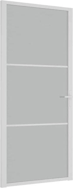 vidaXL Innentür modern in Weiß mit Mattglas und Aluminium, B/H: 93 x 201,5 cm - Bild 1