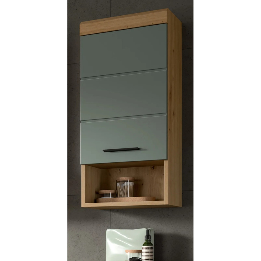 Inn.Furn Badezimmer Hängeschrank Shawn in Grün und Eiche mit LED-Beleuchtung, B/H: 37 x 79 cm - Bild 5