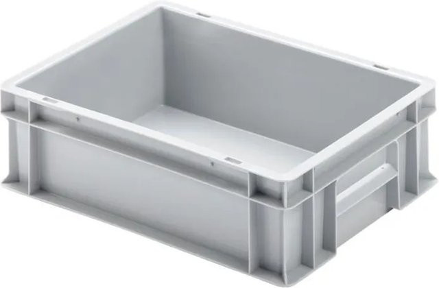 PROREGAL Eurobehälter Transportbox mit geschlossenem Griff, Grau, H x B x T: 12 x 40 x 30 cm, 11 Liter - Bild 1