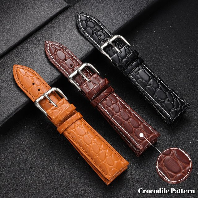 Uhrenarmband Leder, Krokodilmuster, Unisex - Bild 1