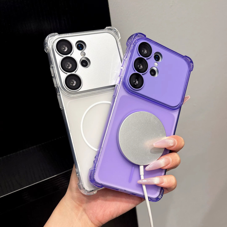Samsung Magnetische Kamera-Schutzhülle für Samsung Galaxy S24 Ultra, S25 Ultra und S26 Ultra, Abnehmbare Folie, Matt Transparent und Beige - Bild 2