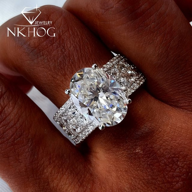 NKHOG Ring, 925 Silber, Moissanite, Diamant, Unisex - Bild 1