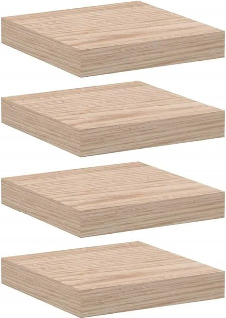 vidaXL Schweberegal Set aus 4 Stück in Eiche, B/H/T: 23,5 x 23 x 4 cm - Bild 1