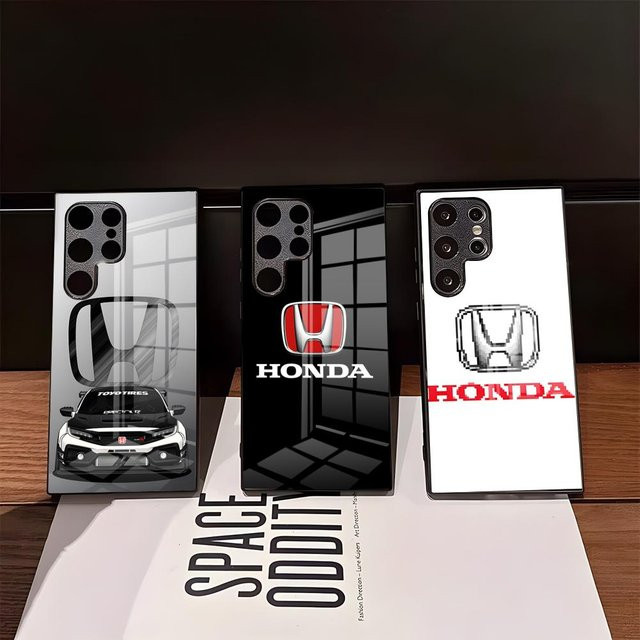 H-hondaes Handyhülle mit Glasabdeckung für Samsung Galaxy S26 Ultra S25 Edge Ultra S24 S23 S22 S21 Ultra Plus A57 A37 in Schwarz - Bild 1