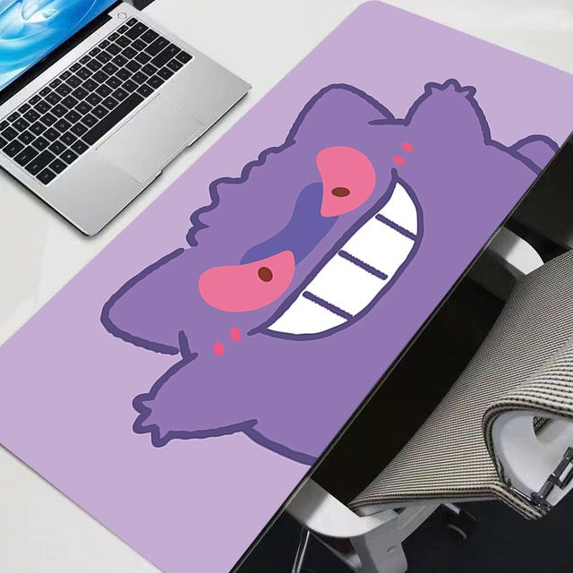Potdemiel Leder-Mauspad Gengar Kawaii Design in Lila für Gaming und PC - Bild 1