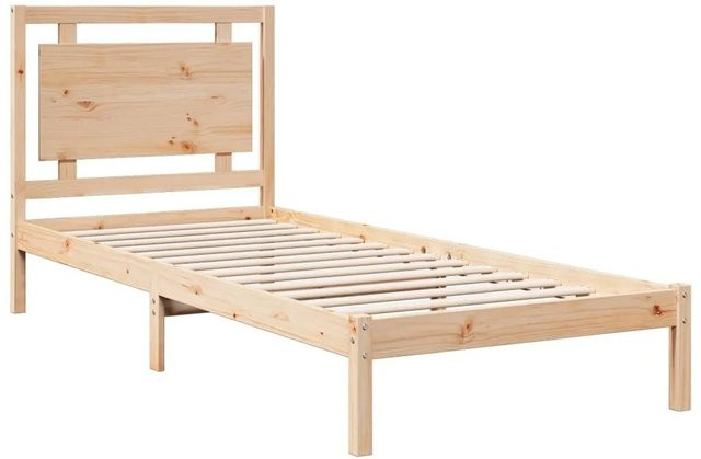 vidaXL Massivholzbett aus Kiefernholz in Rustikal Braun, Extra Lang, ohne Matratze, B/T/H: 100 x 225,5 x 105,5 cm - Bild 1