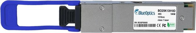 BlueOptics BO25K13910D QSFP Transceiver kompatibel mit Dell, 40GBASE-PLR4, MPO/MTP, Singlemode Fiber, 1310nm, 10KM, Blau - Bild 1