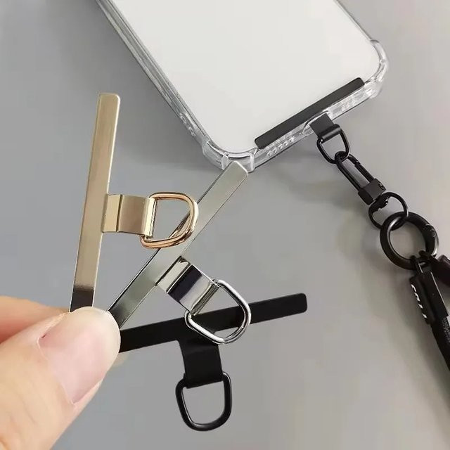 AILEHKUO Universelle Metall-Handyband-Garnitur mit Kartenclip und Aufhängeschnur - Bild 1