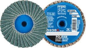 PFERD Mini-POLIFAN CD Zirkon Schleifscheibe Ø 50 mm Blau für gehärteten Stahl - Bild 1