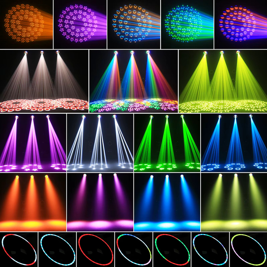 Datewink 200W LED Moving Head Strahler mit 18 Gobos und 15 Farben in Schwarz für DJ, Disco und Bühnenbeleuchtung - Bild 2