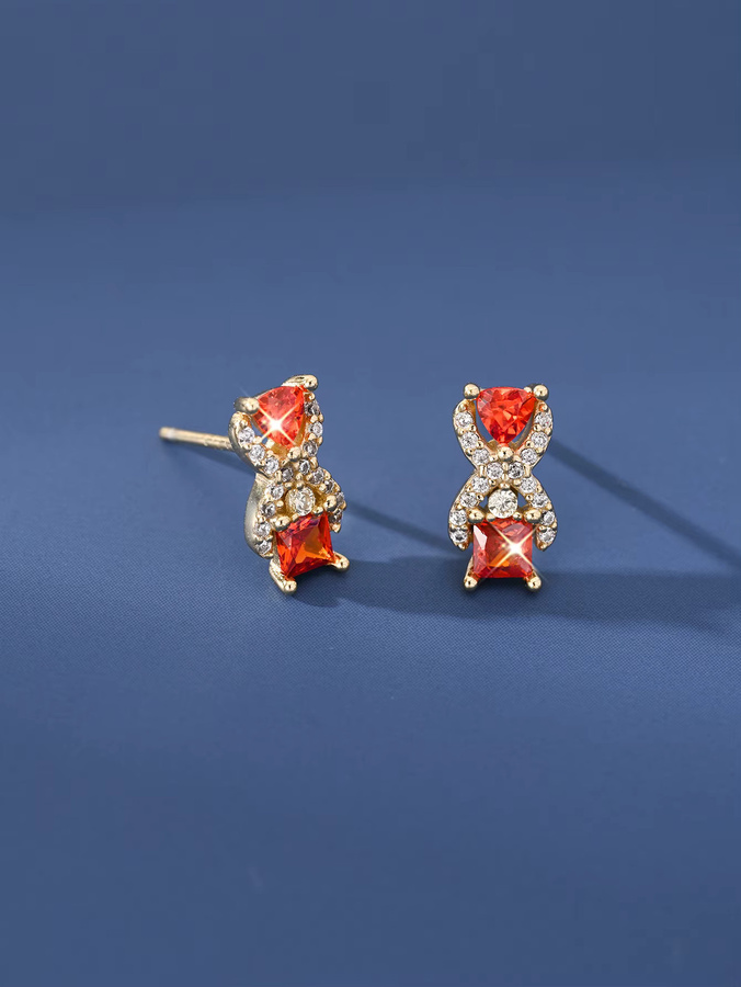 OBEAR Schmuck Sanduhr, 925 Silber, rote Zirkon, Damen - Bild 1