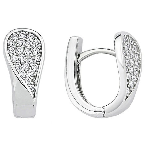 Colfem Creolen 925 Sterling Silber, 44 Zirkonia, Ohrringe - Bild 1