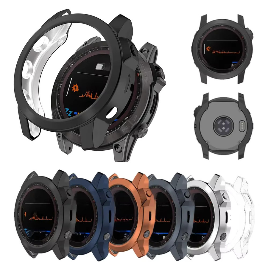 FIFATA Uhrenzubehör Schutzhülle, Silikon, Schwarz, Garmin Fenix 7 7X 7S - Bild 3