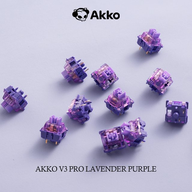 Akko V3 Pro Lavendelpurpur Mechanische Tastatur-Switches 5-Pin Taktile Schalter mit Staubschutz-Stem 40gf (45 Stück) - Bild 1