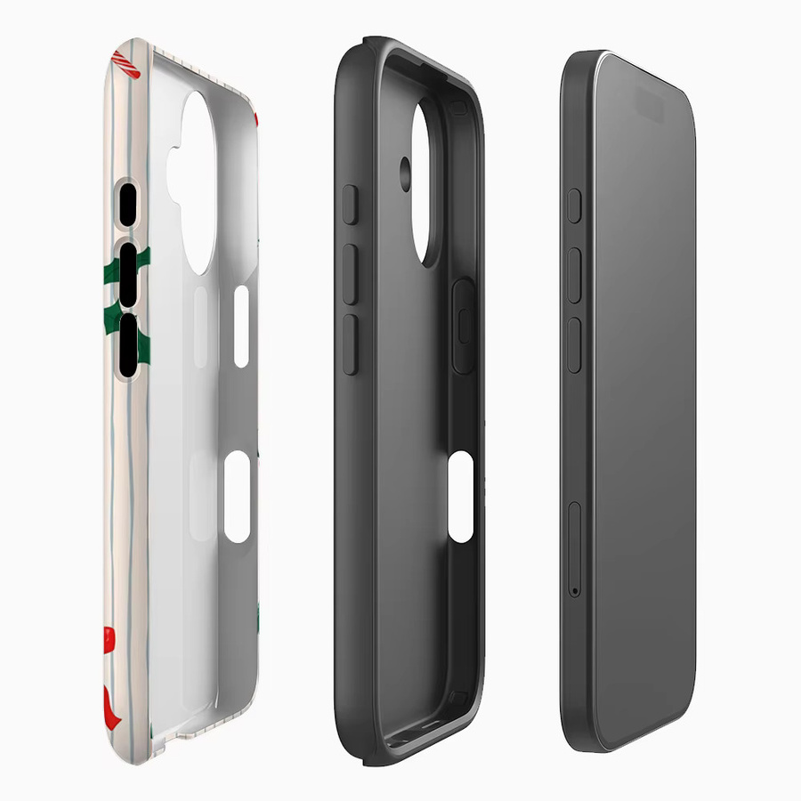 Weihnliche Streifen Handyhülle für iPhone 17 16 15 14 13 12 Pro Max Plus mit doppelschichtiger Rückseite in Multicolour - Bild 2