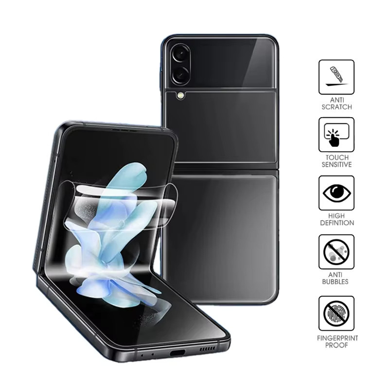 4er-Pack Samsung Galaxy Z Flip 5, Flip 4 und Flip 3 Hydrogelfolie für den Innendisplay-Schutz, transparent - Bild 3