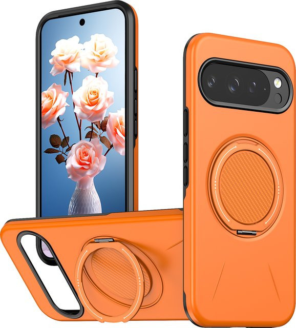 Magnetische Armor Schutzhülle mit 360 Grad Ständer für Google Pixel 10 9 Pro XL 10 Pro 9 Pro 10A 9A kompatibel mit MagSafe in Rot und Blau - Bild 1