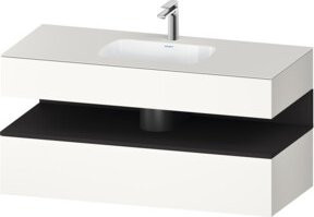 Duravit Einbauwaschtisch-Möbel-Set Qatego in Grau und Weiß, B/T/H: 120 x 55 x 60 cm - Bild 1