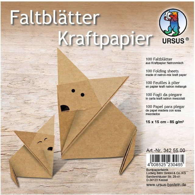 URSUS Faltblätter aus Kraftpapier in Braun mit mattem Finish - Bild 1