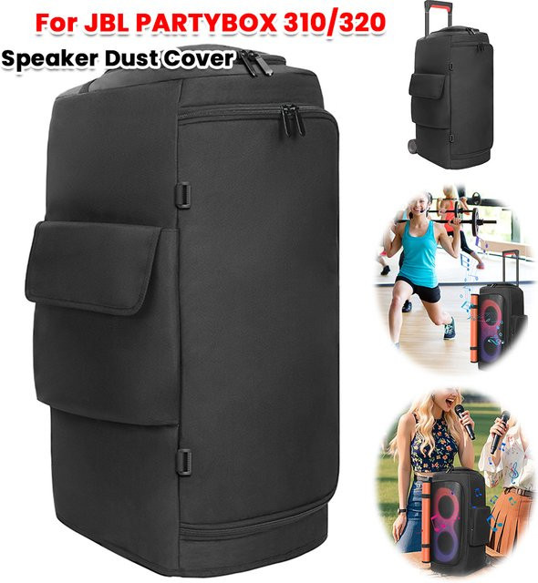 Tragbare Aufbewahrungstasche für JBL Partybox 520/320/310/120/110 mit Mikrofontasche, wasserdicht, Farbe: Schwarz - Bild 1