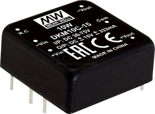 Mean Well DKM10A-15 DC/DC-Wandlermodul in Schwarz mit 2 Ausgängen und 10W Leistung - Bild 1