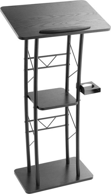 Buying Solutions MB Rednerpult aus Metall und MDF in Schwarz mit gebogener Ablage und zentraler Säule - Bild 1