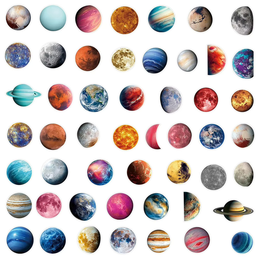 Rspctou Transparent Planet Raum Station Aufkleber, multicolour - Bild 3