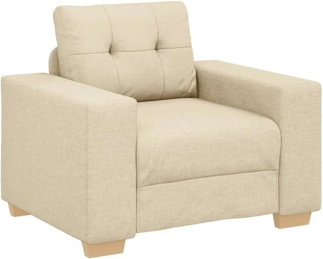 vidaXL Sofa-Sessel in Beige aus Stoff mit Armlehnen, B/T/H: 100 x 78 x 80 cm - Bild 1