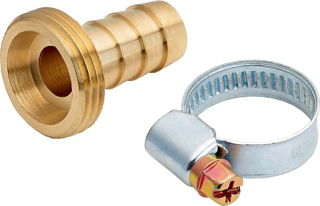 Schlauchverbinder aus Messing in Gold, 13 mm (1/2 Zoll) x 19 mm (3/4 Zoll) - Bild 1