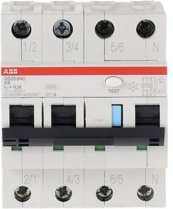 ABB RCBO FI-Schutzschalter und Leitungsschutzschalter 8A 0,1A 415V in Weiß - Bild 1
