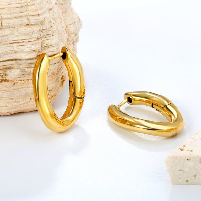 LUXUSTEEL Knorpelohrringe, Edelstahl, Gold, Damen - Bild 1