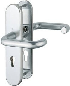 HOPPE FH-Schutz-Drückergarnitur Paris FS-138F/3331/3310 Langschild mit PZ in Naturfarbig/Silber - Bild 1
