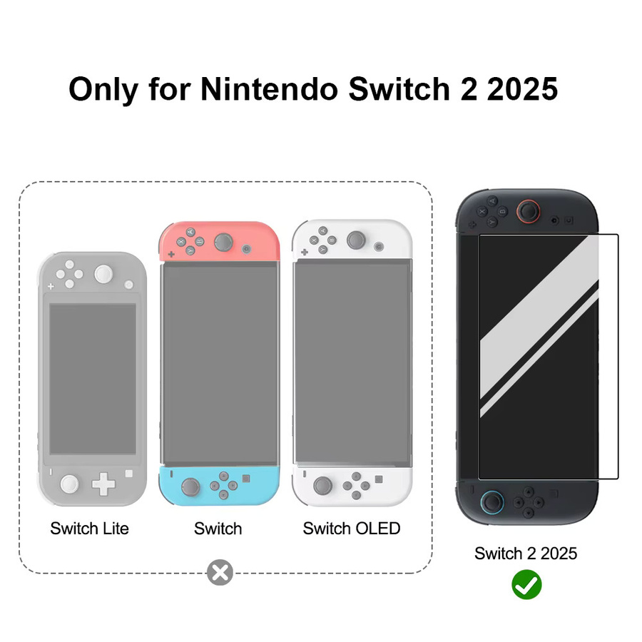 AKNES Displayschutzfolie aus gehärtetem Glas für Nintendo Switch 2, transparent, HD-klar und kratzfest - Bild 2