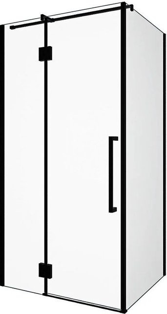 Vente-unique Duschwand Princeton Walk-In aus Glas, Schwarz, B: 100 cm, H: 190 cm, T: 80 cm - Bild 1