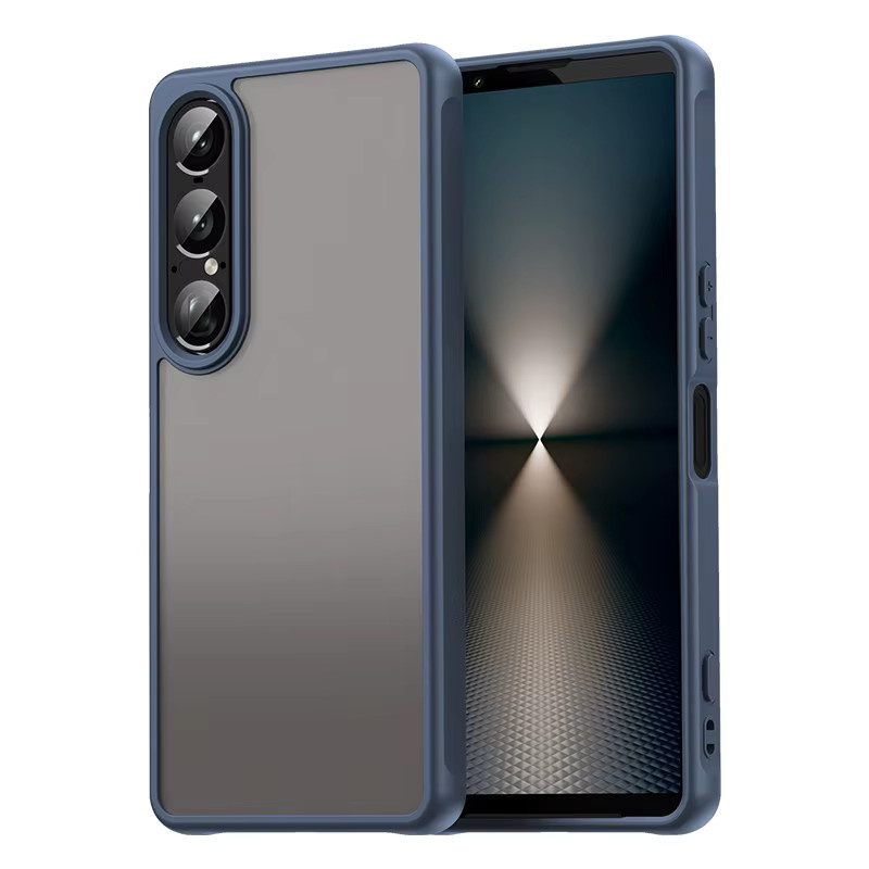 Stoßfeste Silikon-Hartschale Handyhülle mit Rüstungsstoßstange für Sony Xperia 1 VII in Blau - Bild 2