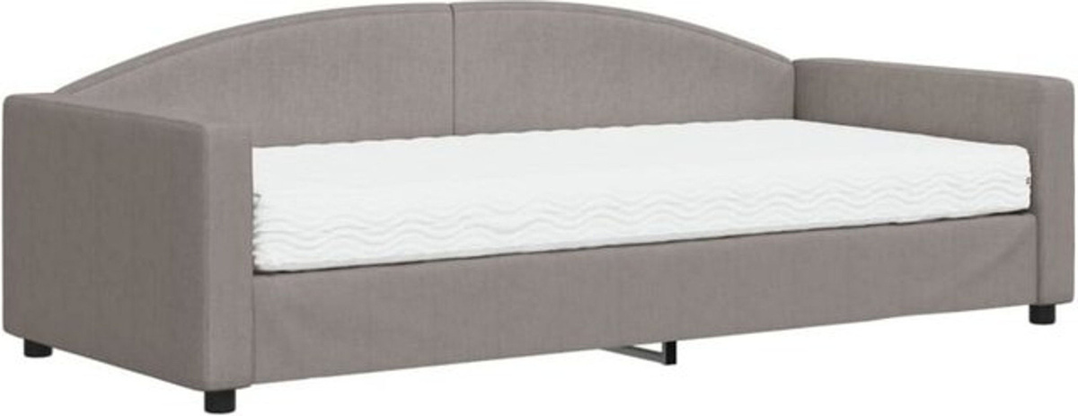 vidaxl Tagesbett mit Matratze aus Stoff und Metall in Taupe meliert, B/T/H: 200 x 90 x 75 cm - Bild 1