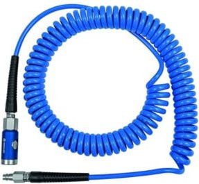 Riegler Spiralschlauch-Set aus PU mit Sicherheitskupplung und Druckknopf in Blau, Durchmesser: 12 x 8 mm, Länge: 10 m - Bild 1
