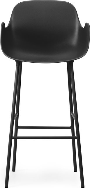 Normann Copenhagen Form Barstuhl aus Stahl mit Armlehne in Schwarz Matt - Bild 1