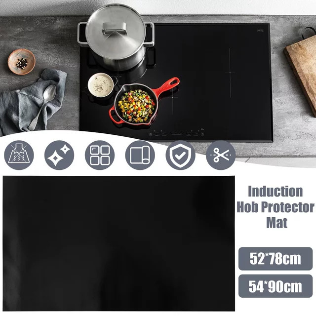 Willstar Induktionskochfeld Schutzmatte aus Silikon in Schwarz, B/T: 52 x 52 cm - Bild 1