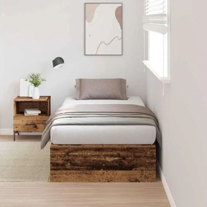 vidaXL Funktionsbett aus Holzwerkstoff in Braun im Landhausstil, B/T/H: 190 x 90 x 31,5 cm - Bild 1