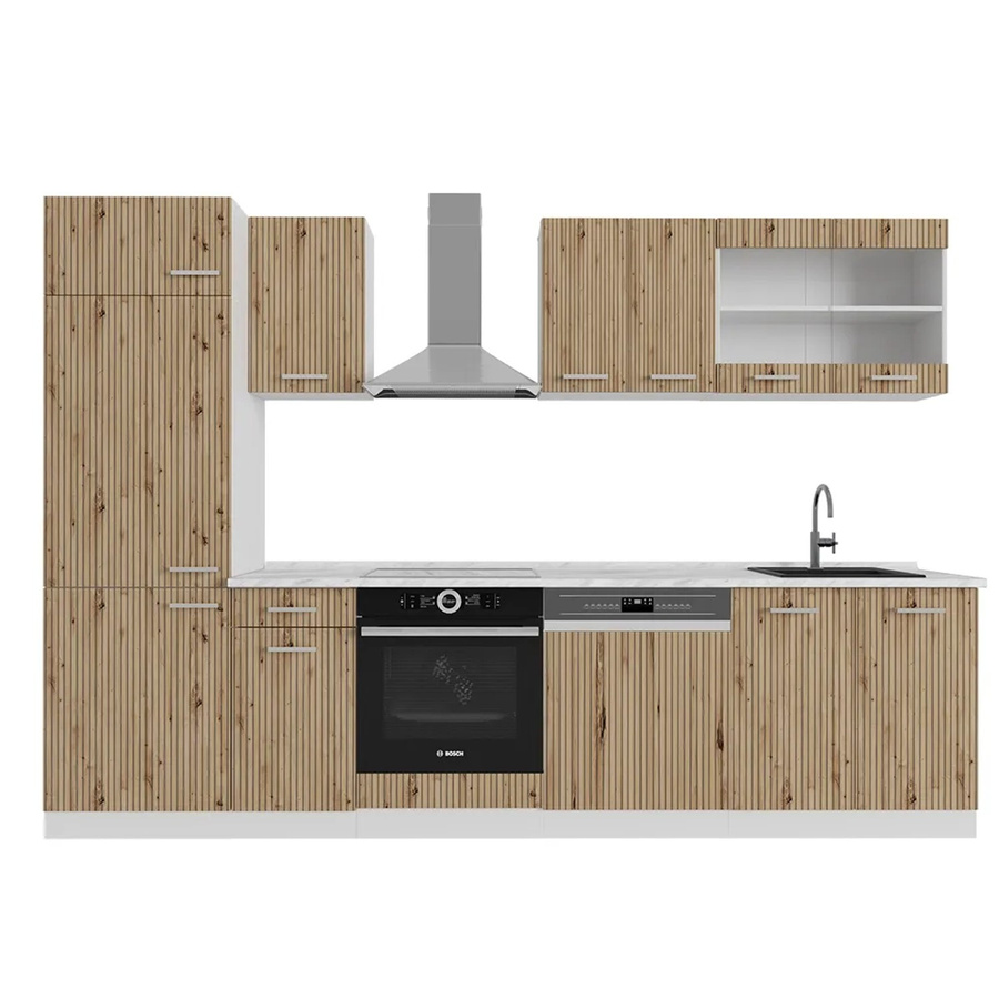 Vicco R-Line Küchenzeile Artisan Eiche und Weiß, Breite: 300 cm, Höhe: 207 cm, Tiefe: 60 cm - Bild 2