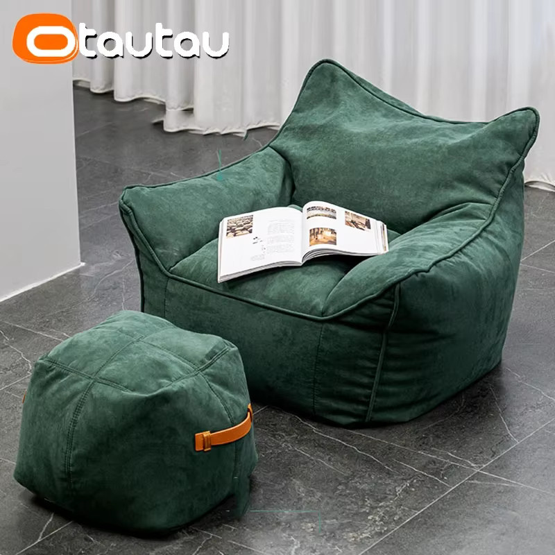 Otautau Chenille Sitzsack Abdeckung und Hocker in Pink - Bild 2