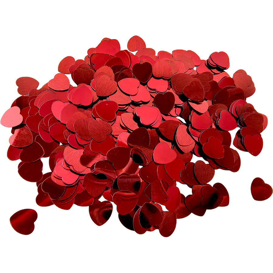 Glitzerndes Herz-Konfetti in Rot für Valentinstag, Hochzeit und Party als Tischdekoration - Bild 2