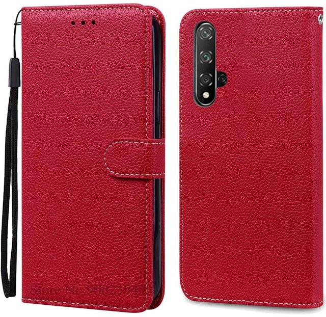 Huawei Nova 5T Brieftasche Flip Cover Handyhülle in Dunkelrot - Bild 1