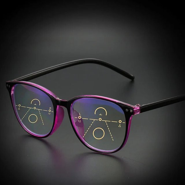 Multifokale Progressive Lesebrille Retro, Vollrand, Kunststoff, Unisex - Bild 1